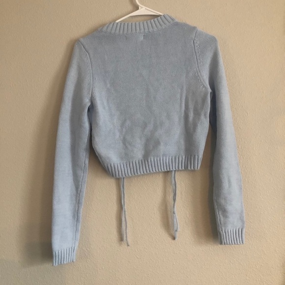 NWT Kendall & Kylie blue cinch side sweater XS - Picture 3 of 4